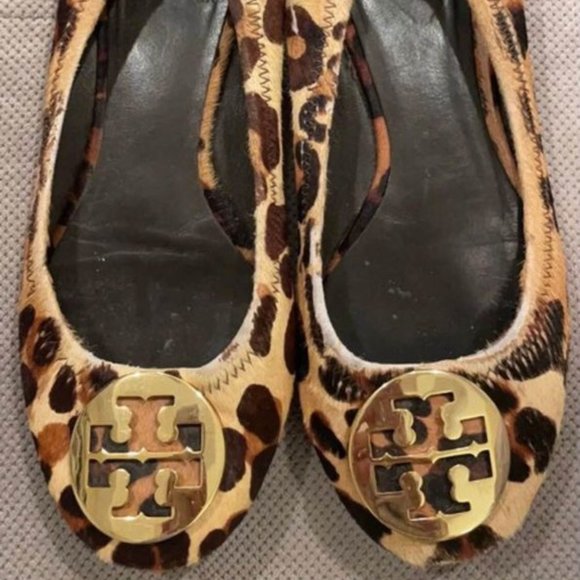 Tory Burch Animal Print Ballet Flats Size 5 - Picture 1 of 6